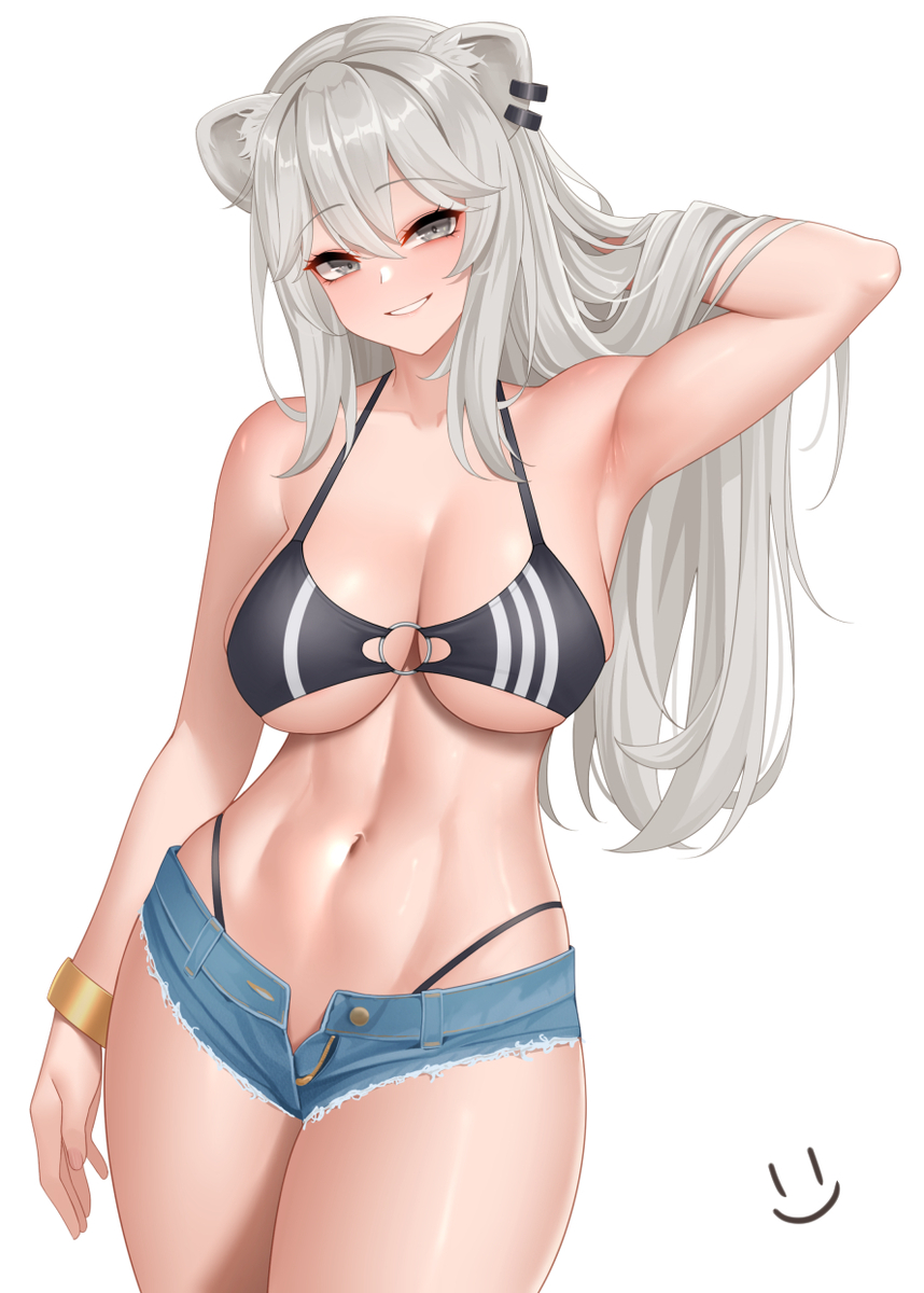 This is a pixiv picture whose title is 獅白ぼたん.