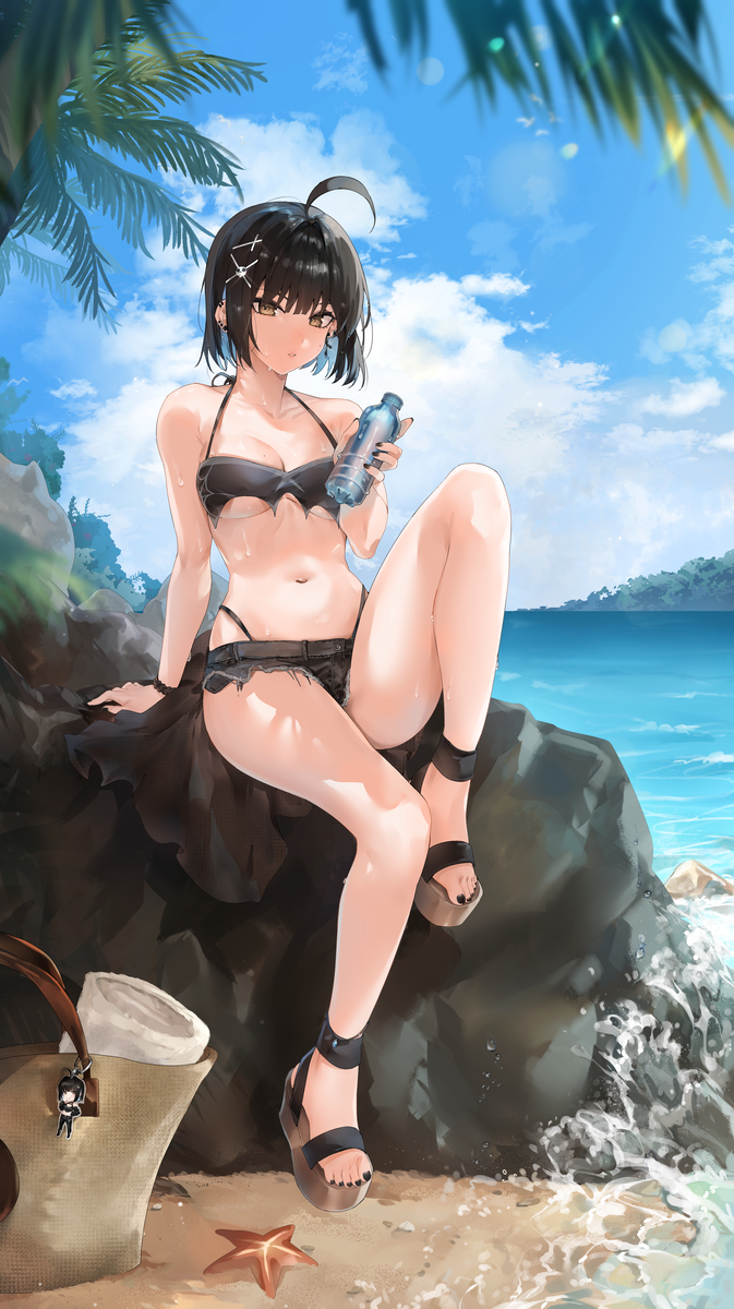 This is a pixiv picture whose title is Goth gal summer.