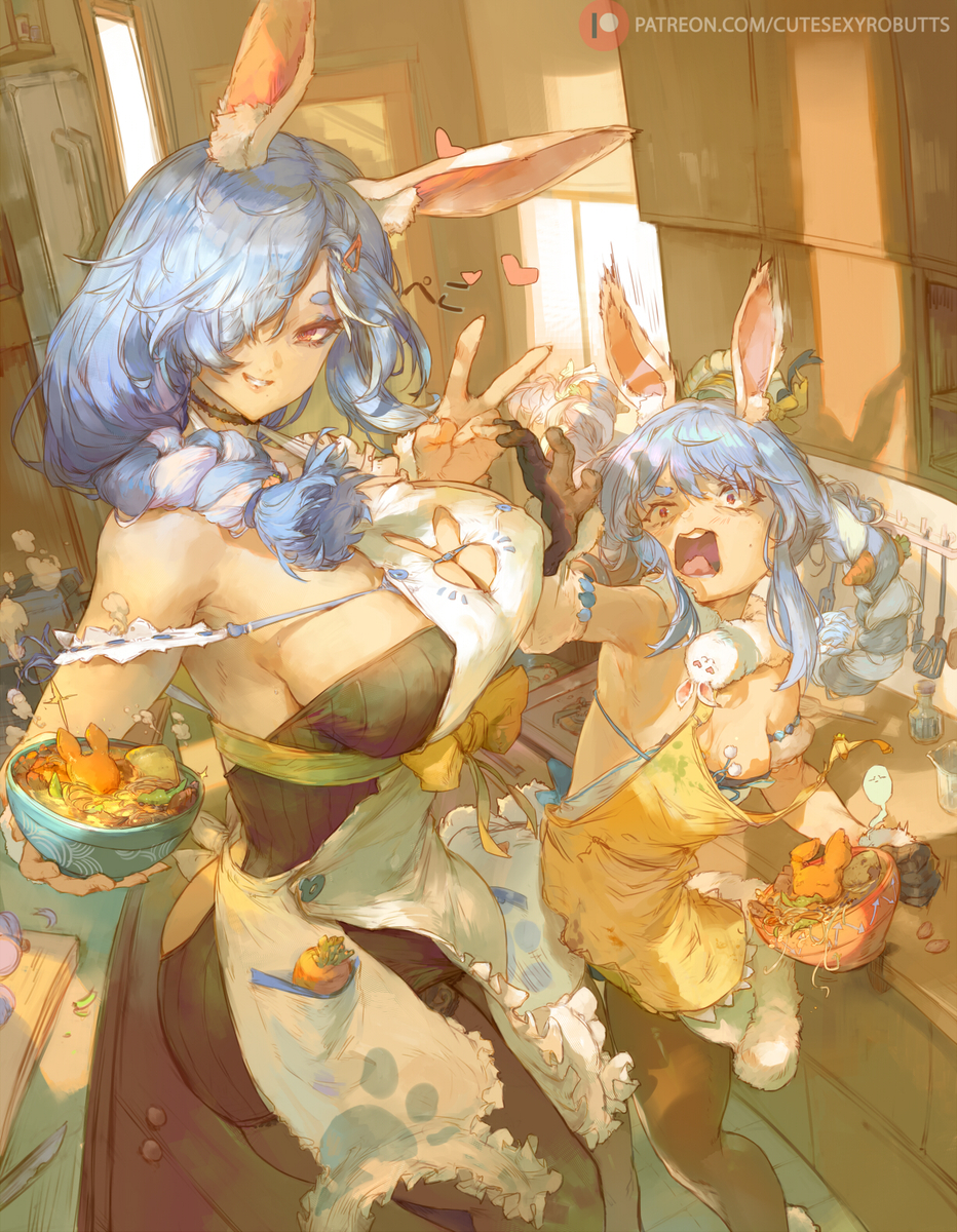 This is a pixiv picture whose title is 兎田ぺこら peko mama.