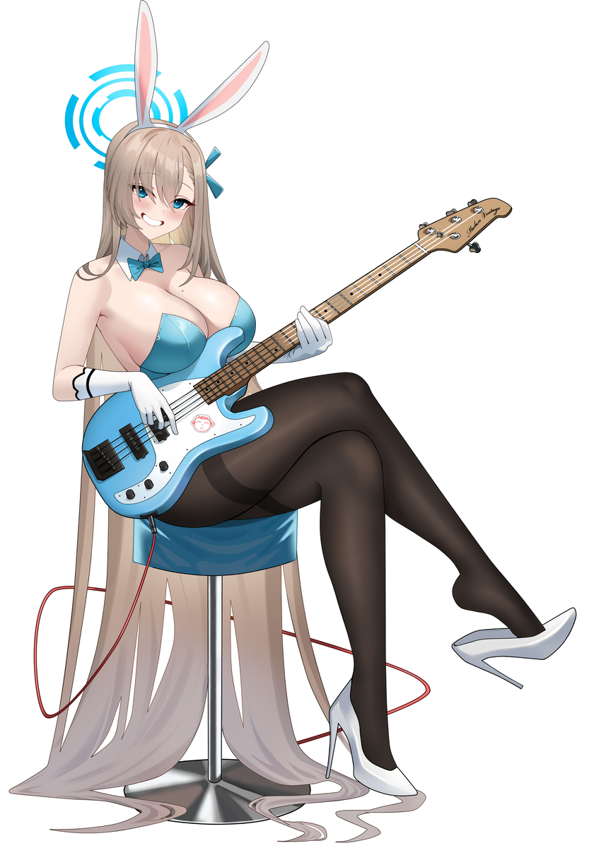 This is a pixiv picture whose title is bassistアスナ.