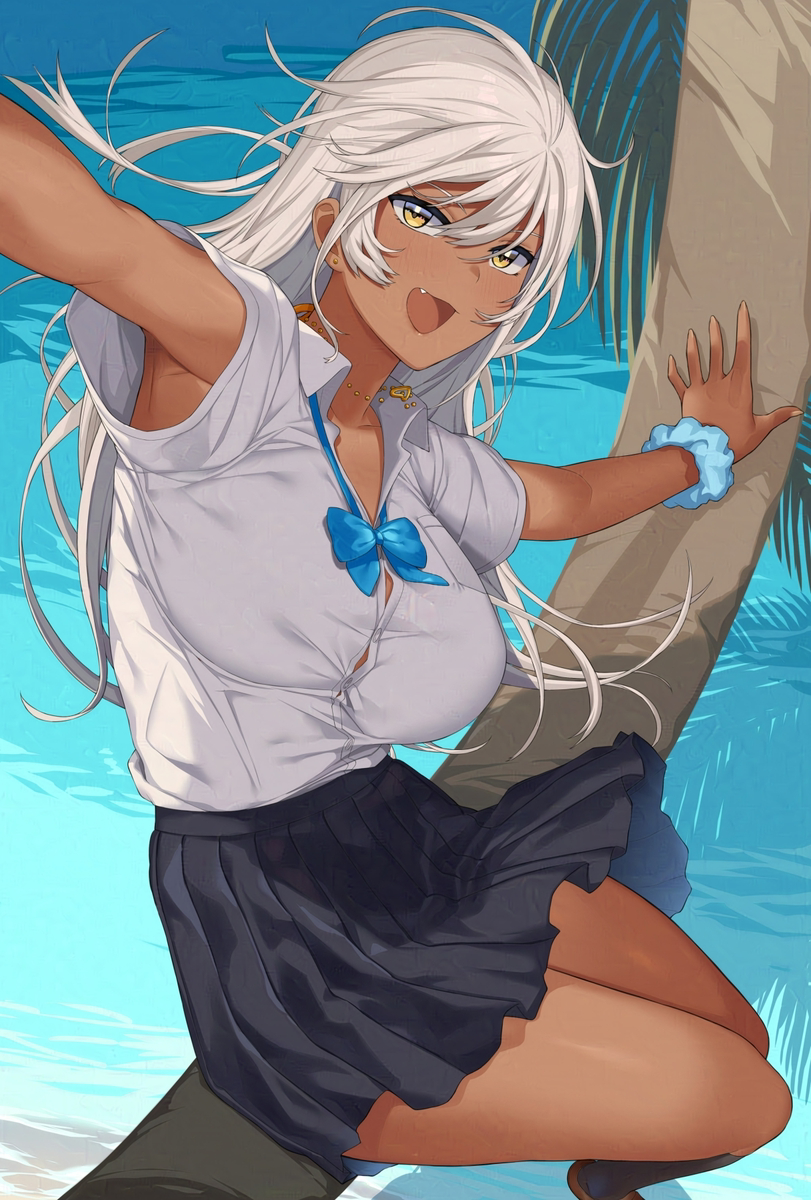 This is a pixiv picture whose title is 褐色JK.