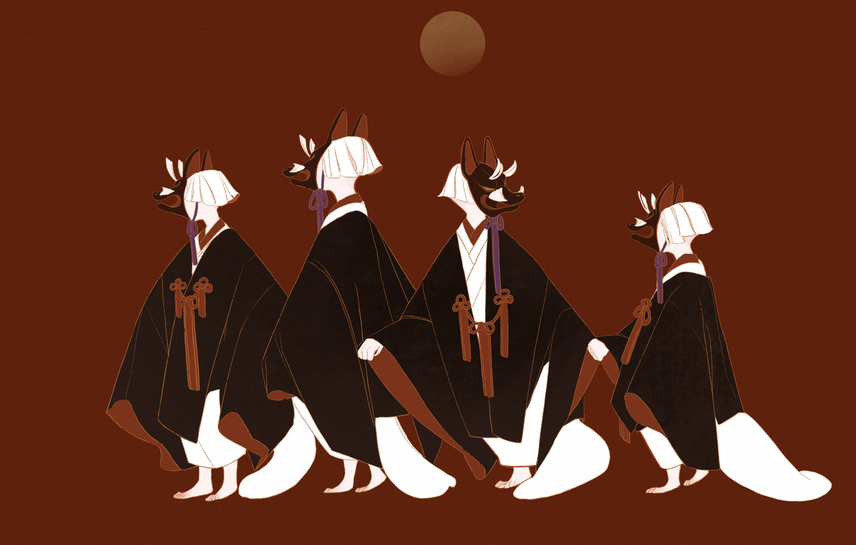 This is a pixiv picture whose title is 神使.