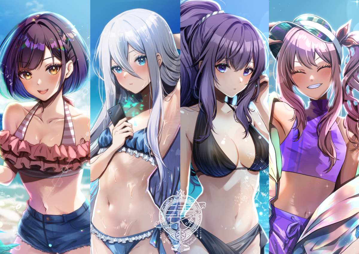 This is a pixiv picture whose title is 夏ニーゴ.