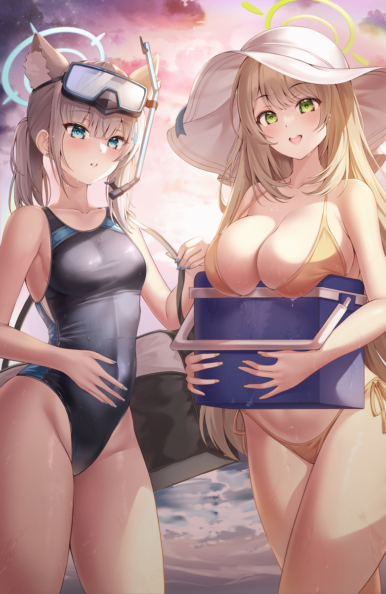 This is a pixiv picture whose title is シロコノノミ水着.