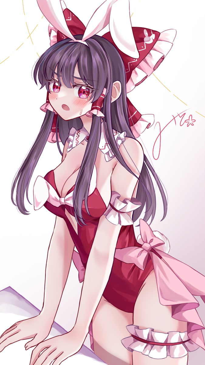 This is a pixiv picture whose title is バニー霊夢ちゃん🐰.