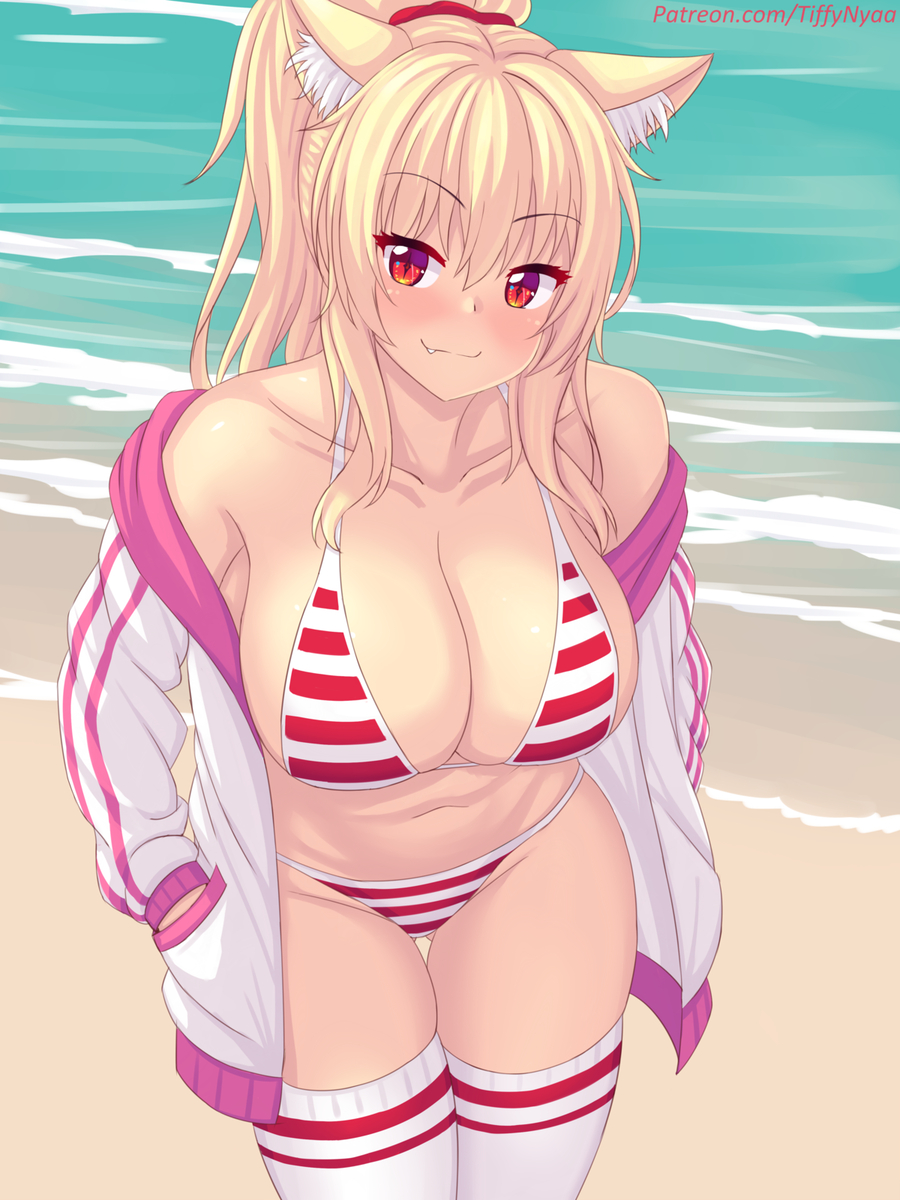 This is a pixiv picture whose title is Nice day at beach~~.