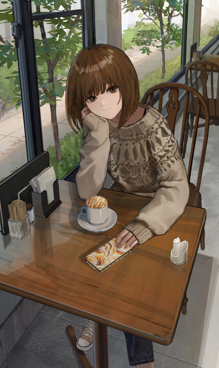 This is a pixiv picture whose title is キャラメルマキアートの海.