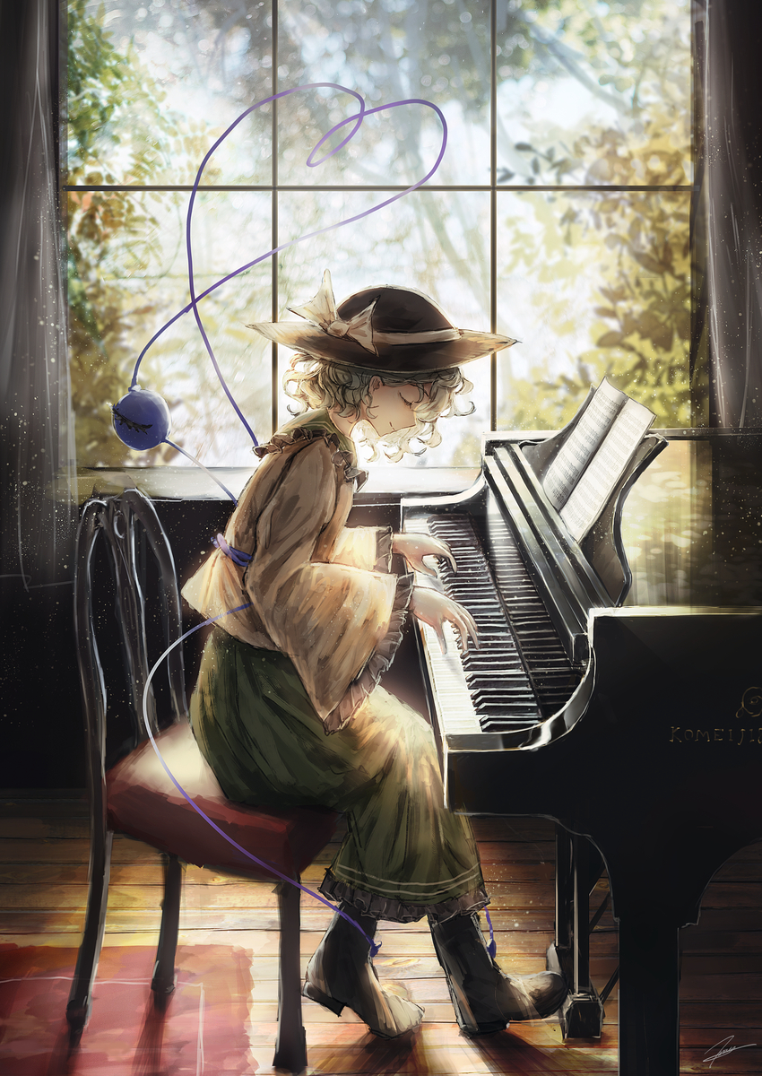 This is a pixiv picture whose title is 🎹.