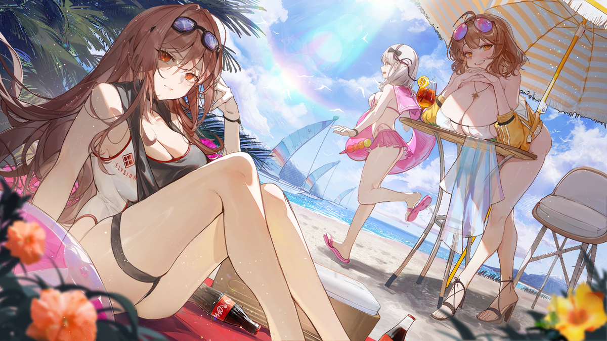 This is a pixiv picture whose title is カウンターズ三人の夏.