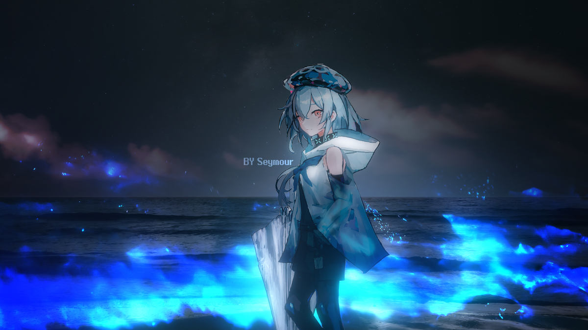 This is a pixiv picture whose title is 【手书的图】BLUE TEAR.