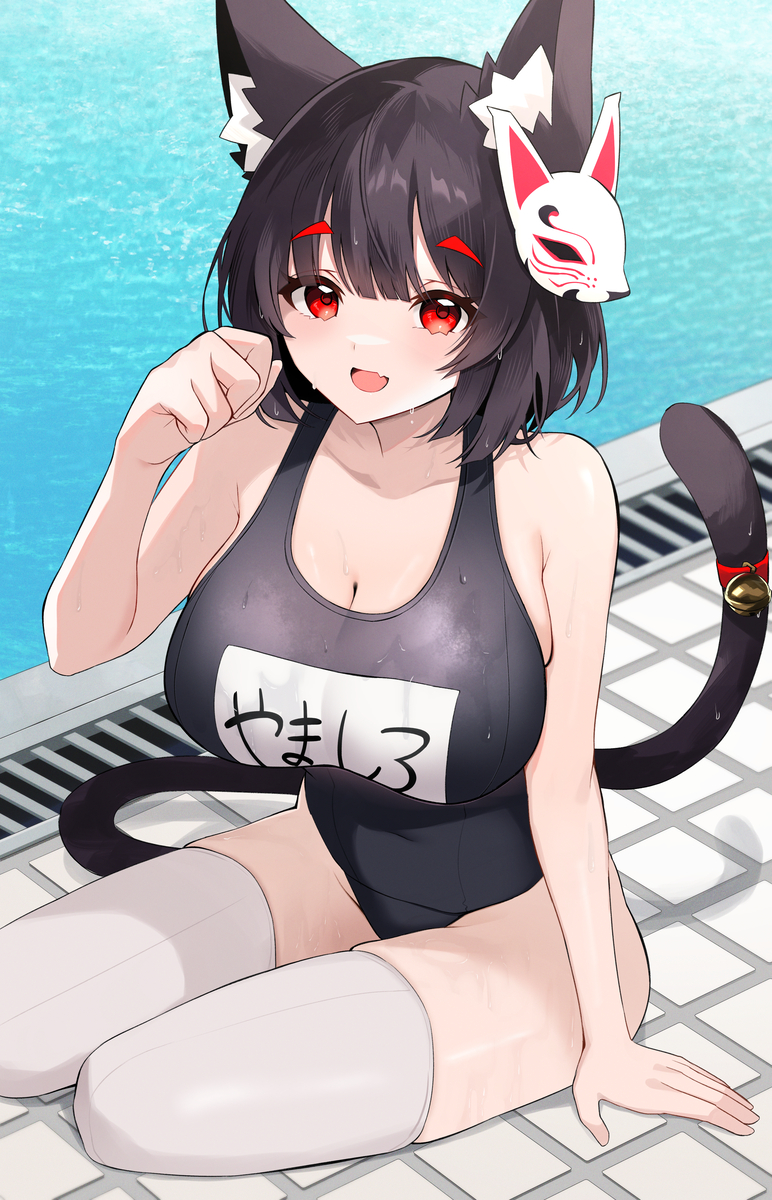 This is a pixiv picture whose title is 水着山城.