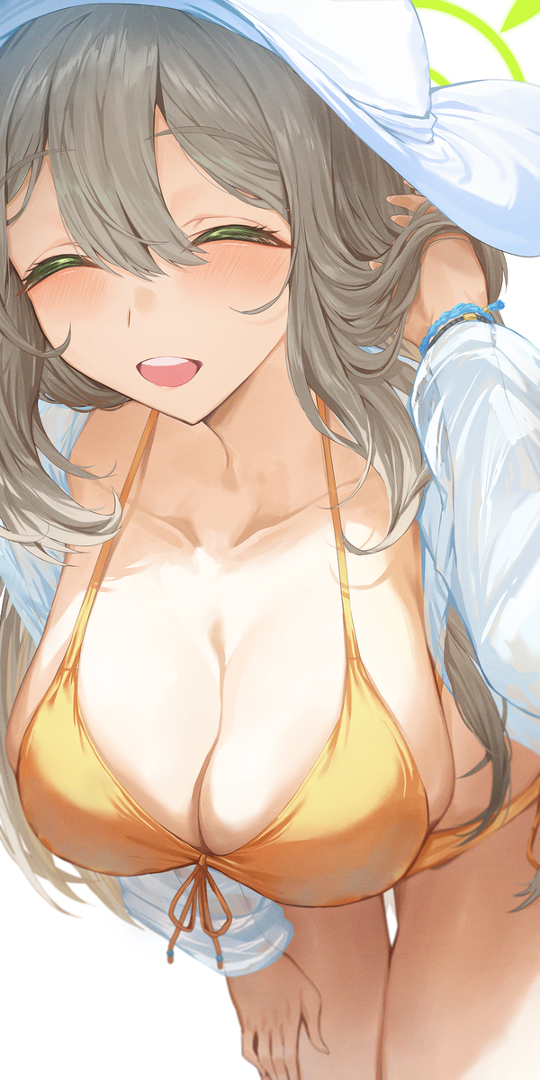 This is a pixiv picture whose title is 水着ノノミ💚💛.