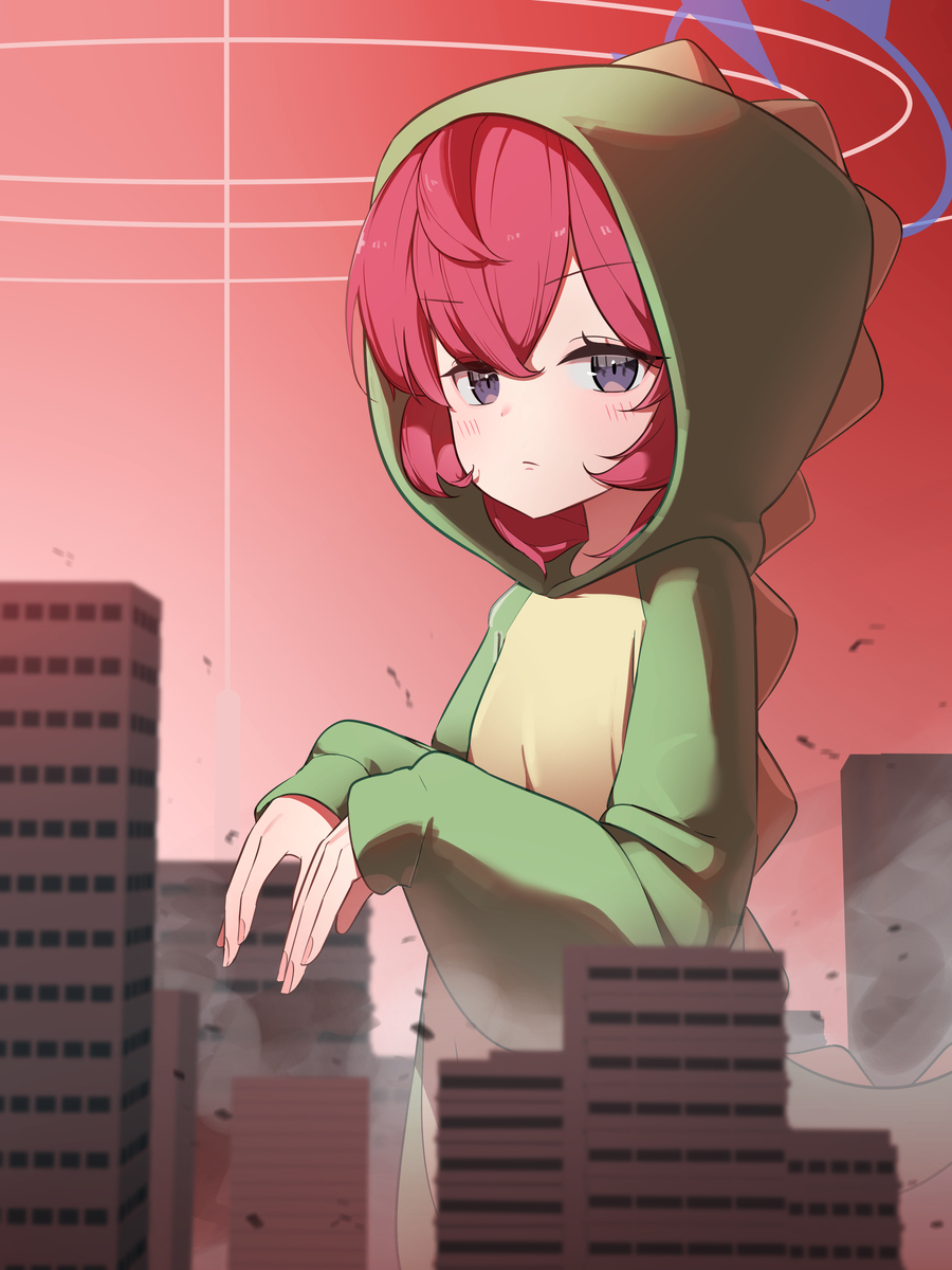 This is a pixiv picture whose title is イロハが街を破壊してた。.