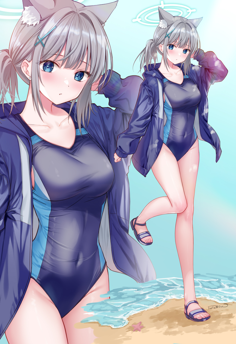 This is a pixiv picture whose title is 水着シロコ.