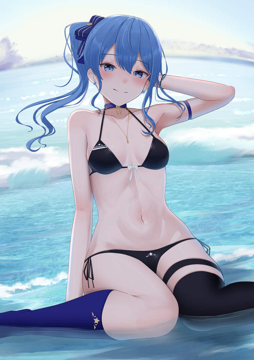 This is a pixiv picture whose title is Fiction Blue.