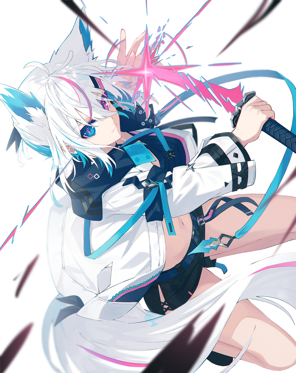 This is a pixiv picture whose title is ケモミミ武器娘.