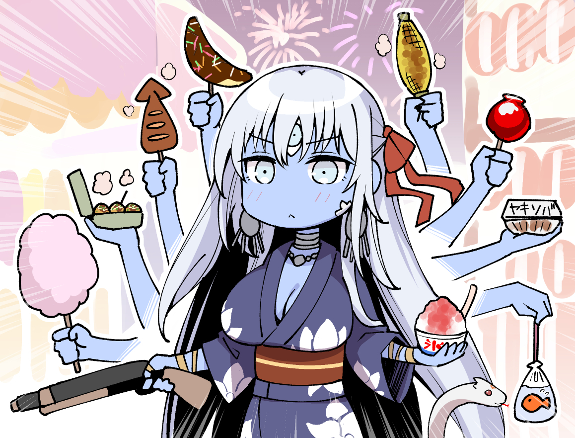 This is a pixiv picture whose title is 夏祭りを満喫するカーリー.