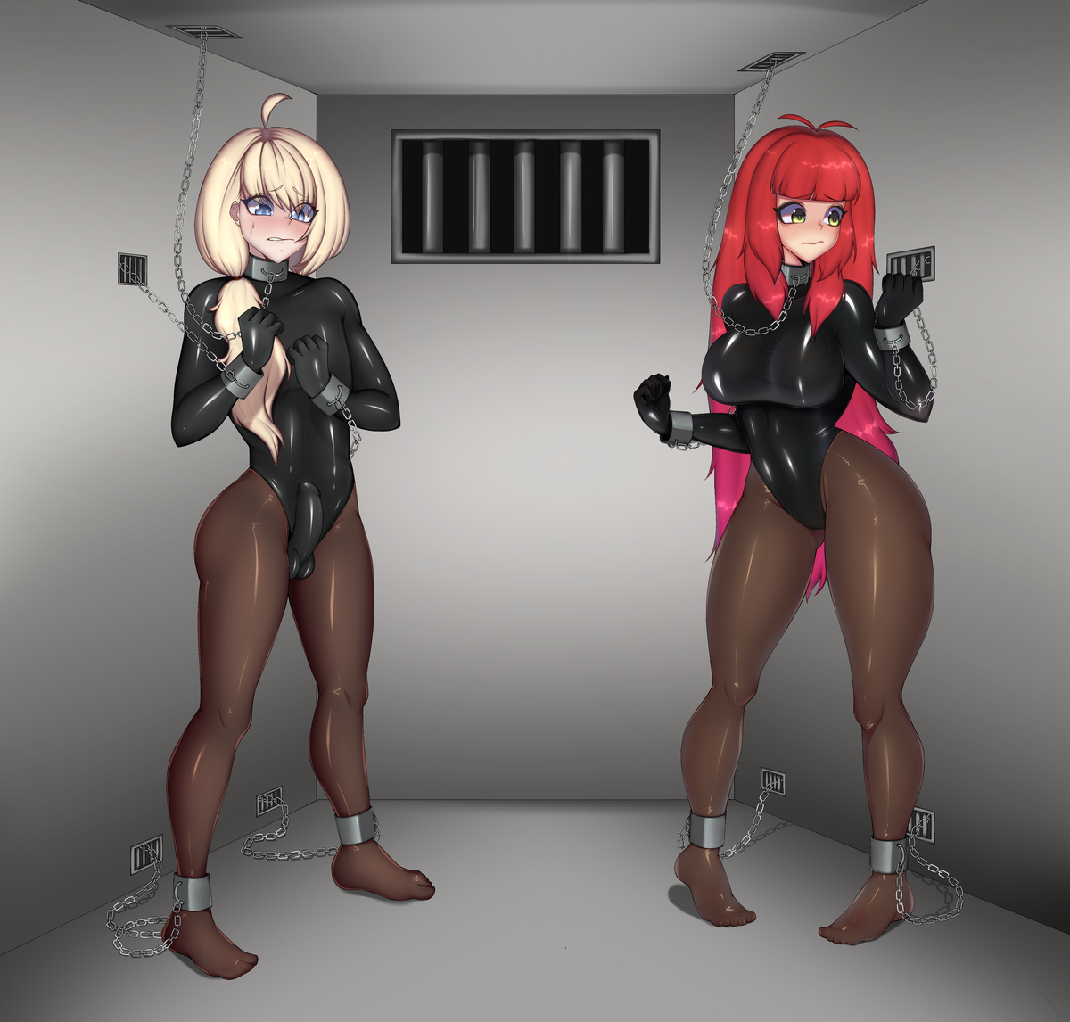 This is a pixiv picture whose title is Horny Jailtime.