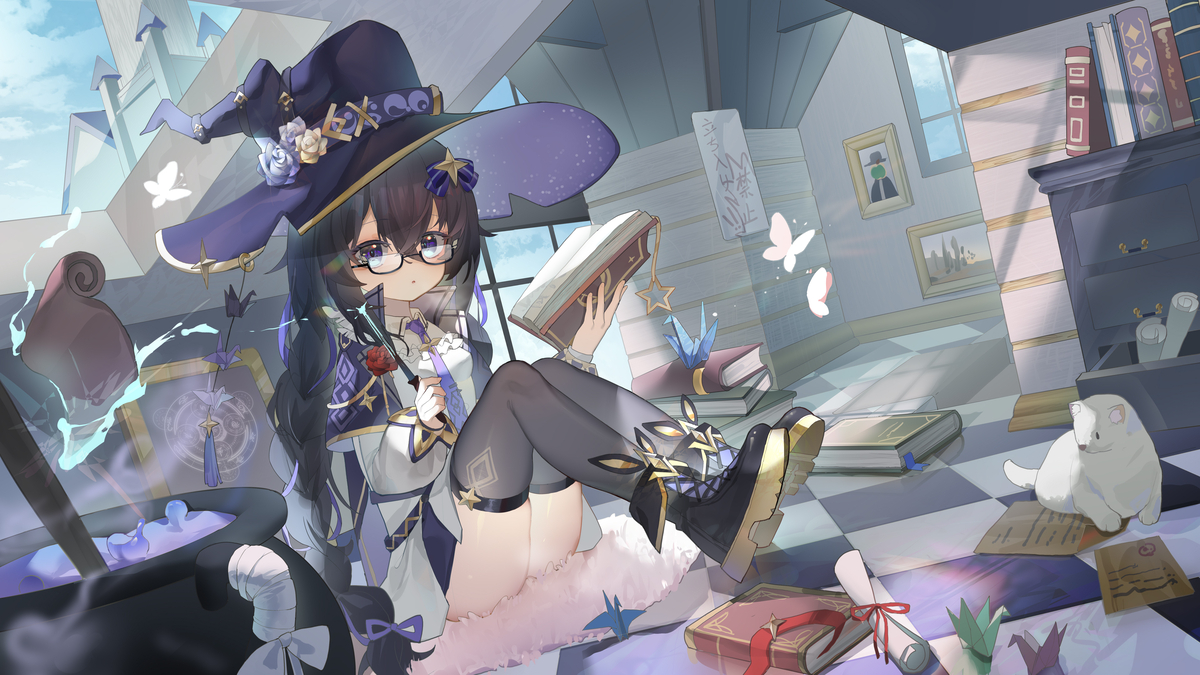 This is a pixiv picture whose title is 【稿件展示】小魔女的独处时间.