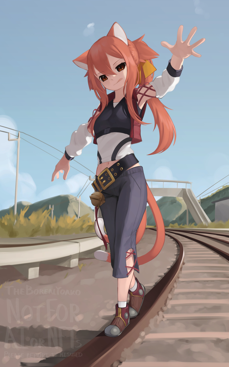 This is a pixiv picture whose title is traintracks.