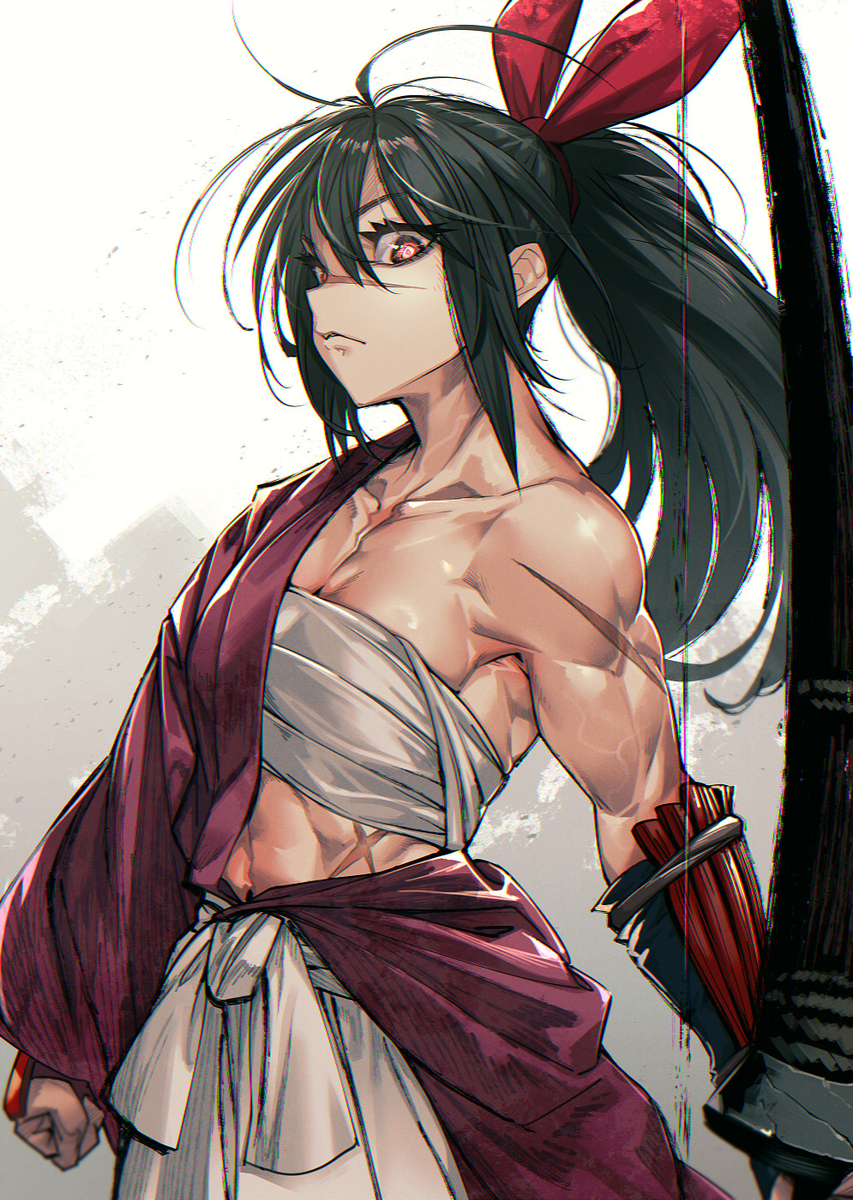 This is a pixiv picture whose title is 異世界サムライ　ギンコちゃん.