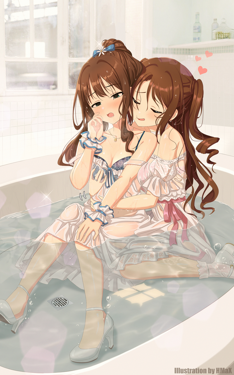This is a pixiv picture whose title is 凛x卯月 お風呂.