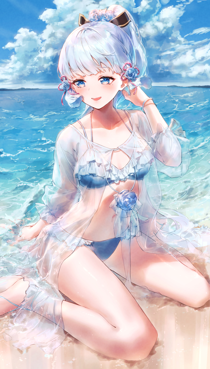 This is a pixiv picture whose title is 🌊❄️🌞.