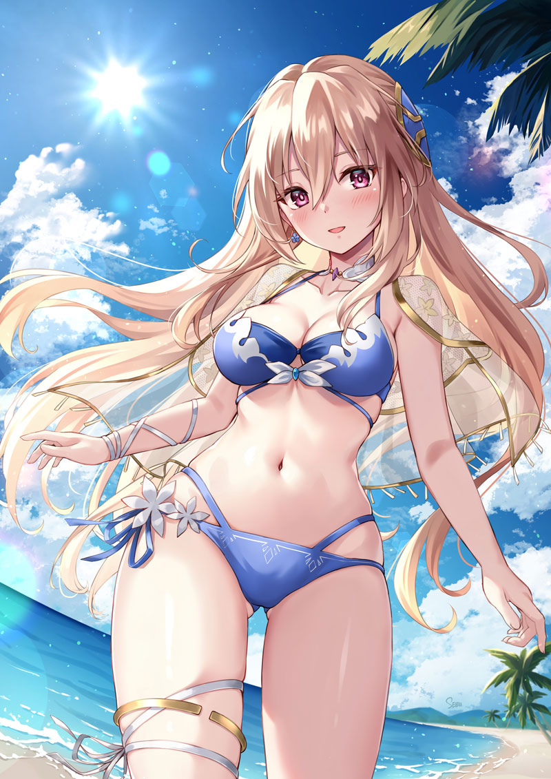 This is a pixiv picture whose title is 白河ユイナ(水着).