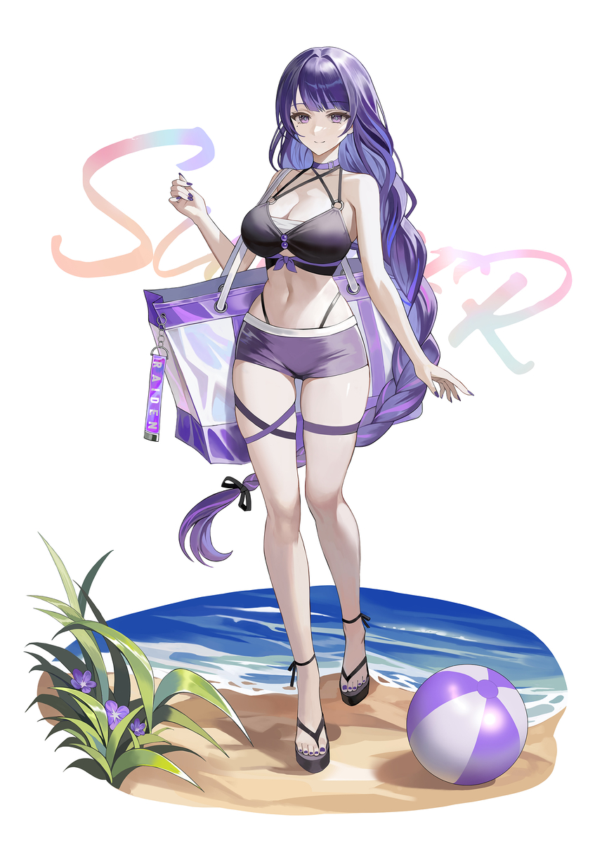 This is a pixiv picture whose title is 雷電将軍🏖️.