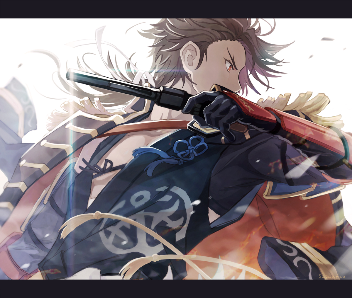 This is a pixiv picture whose title is 銃.