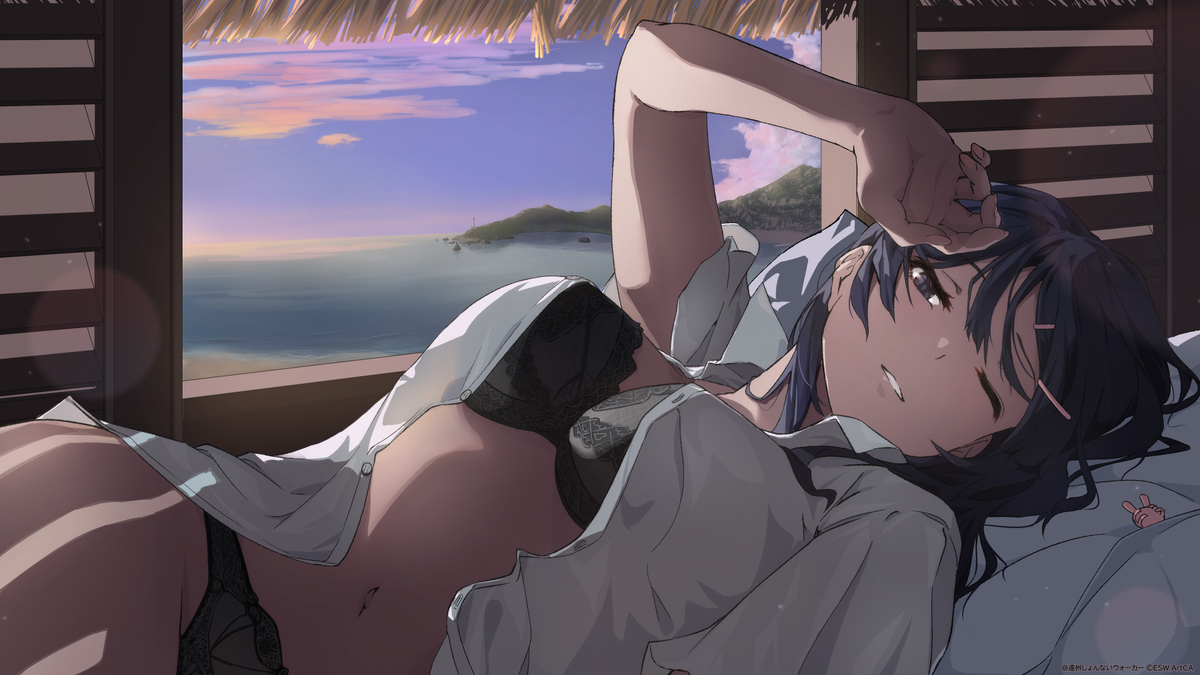 This is a pixiv picture whose title is 夏Mai2023 plus one.