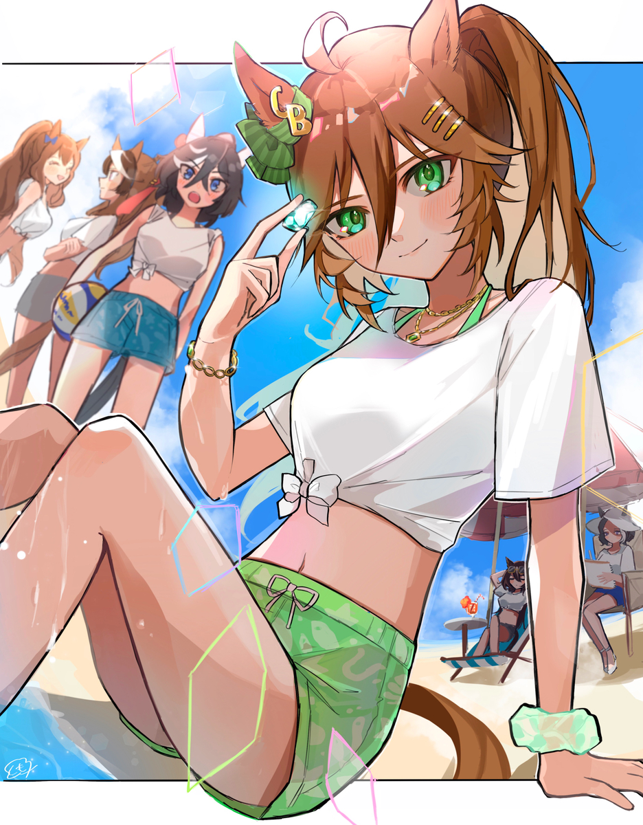 This is a pixiv picture whose title is 夏の海辺にて(シービーver.).