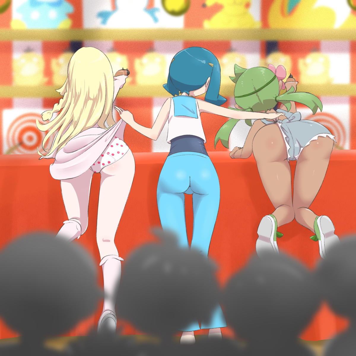 This is a pixiv picture whose title is 23−156 ポケモン射的、大人気！.