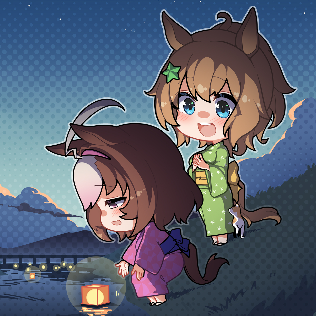 This is a pixiv picture whose title is メイショウドトウとタイキシャトル.