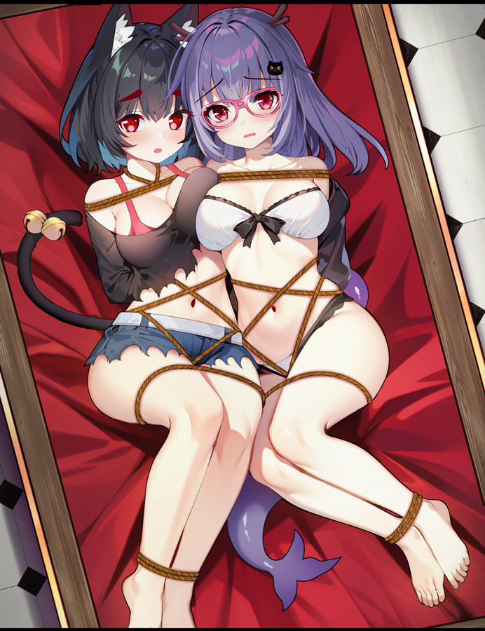 This is a pixiv picture whose title is 捆绑.