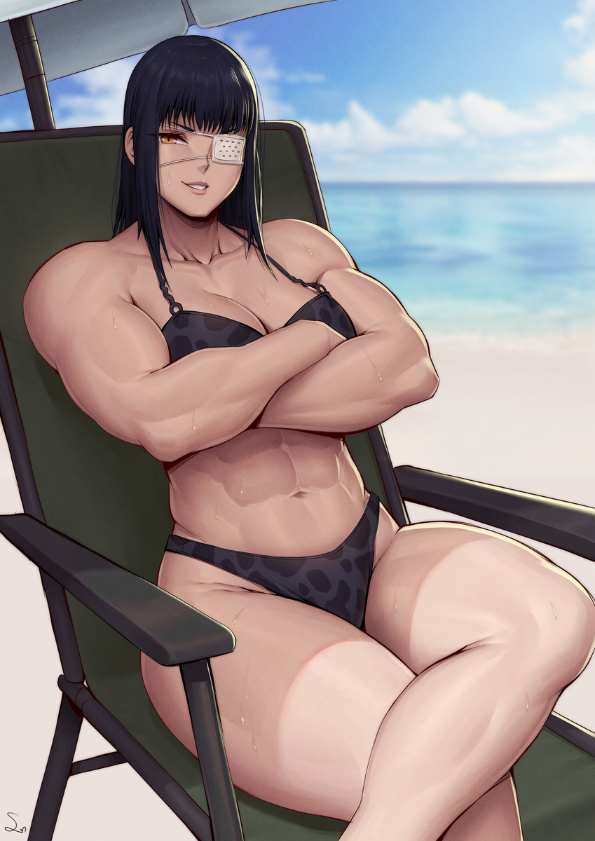 This is a pixiv picture whose title is Valmet sunbathing- Jormungand.
