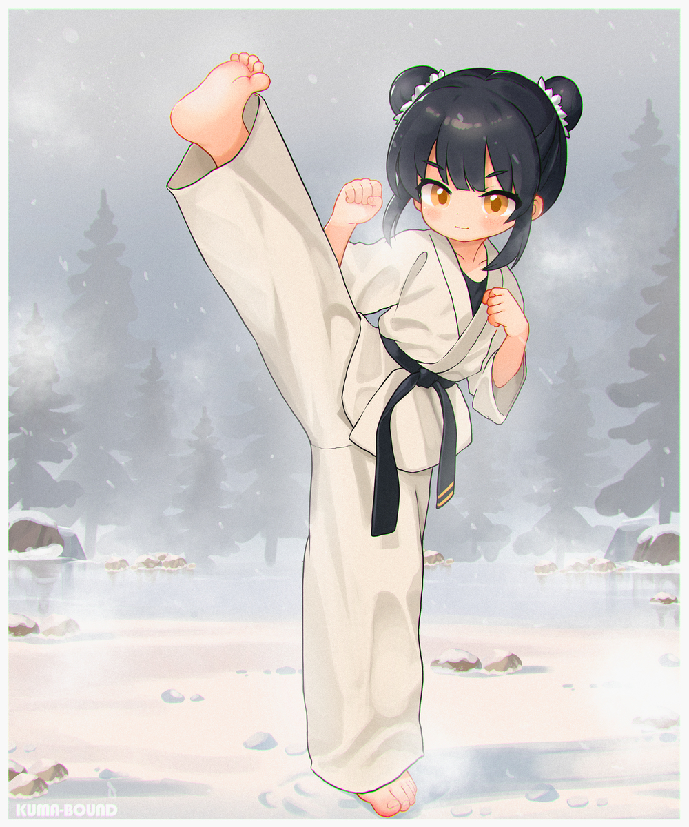 This is a pixiv picture whose title is 雪地训练中.
