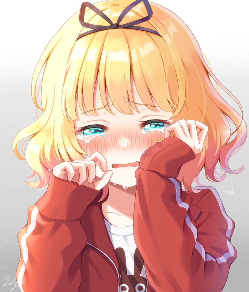 This is a pixiv picture whose title is 泣いてるシャロちゃん.