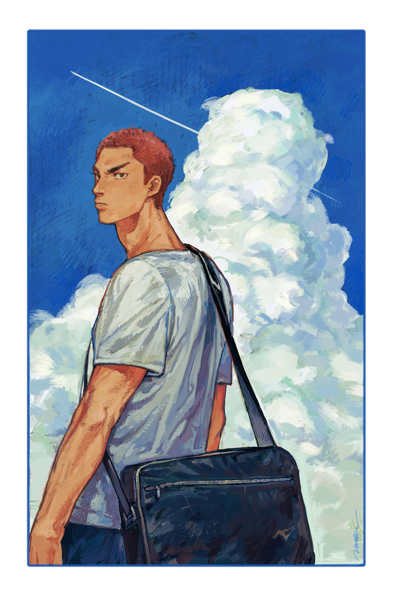 This is a pixiv picture whose title is The first slam dunk.