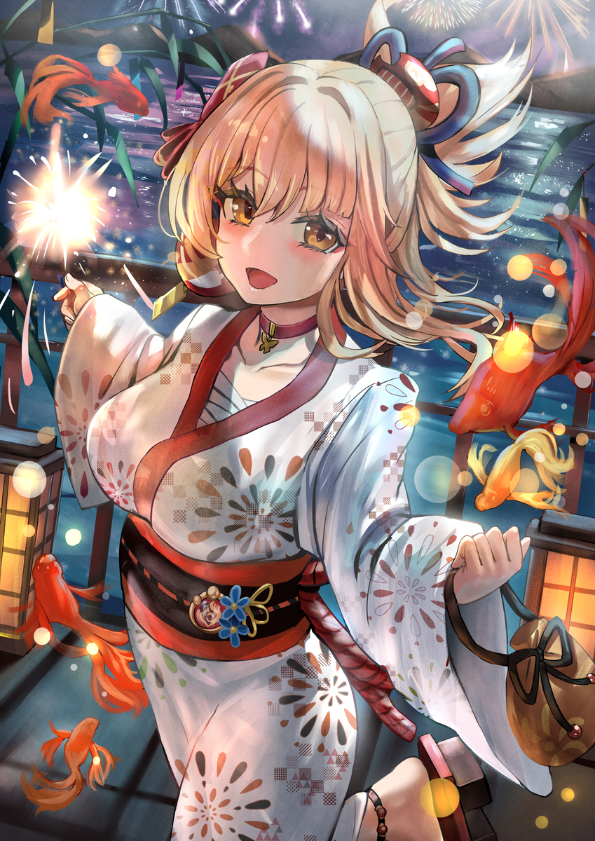 This is a pixiv picture whose title is 宵宮.