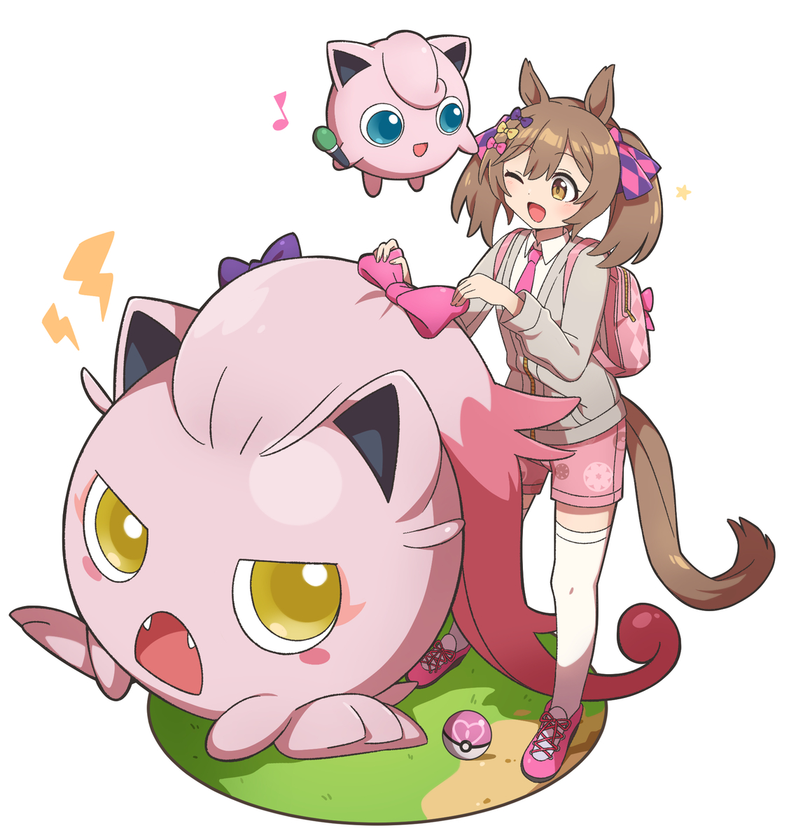 This is a pixiv picture whose title is ピンクでまるい子.