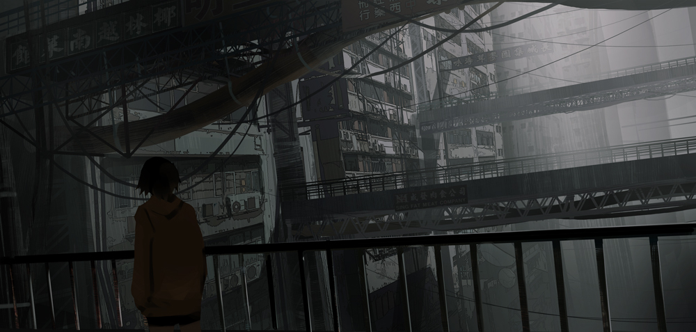 This is a pixiv picture whose title is 橋.