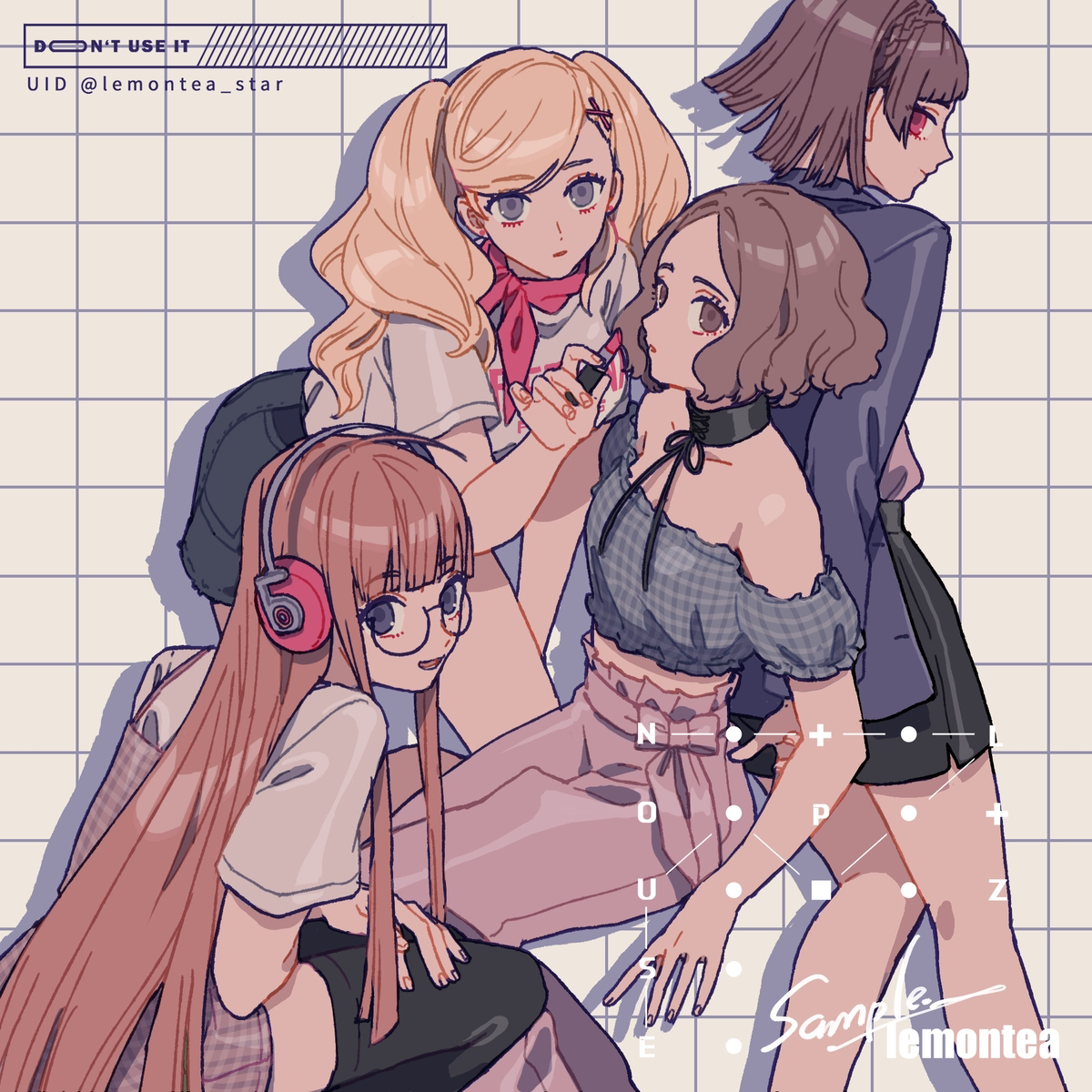 This is a pixiv picture whose title is P5 GIRLS♡.