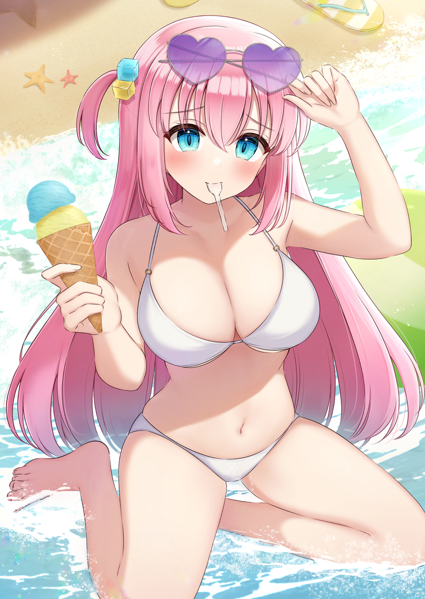 This is a pixiv picture whose title is 水着ぼっちちゃん.
