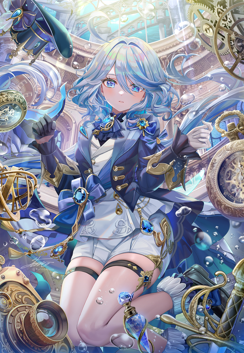 This is a pixiv picture whose title is 機械仕掛けの水底より.