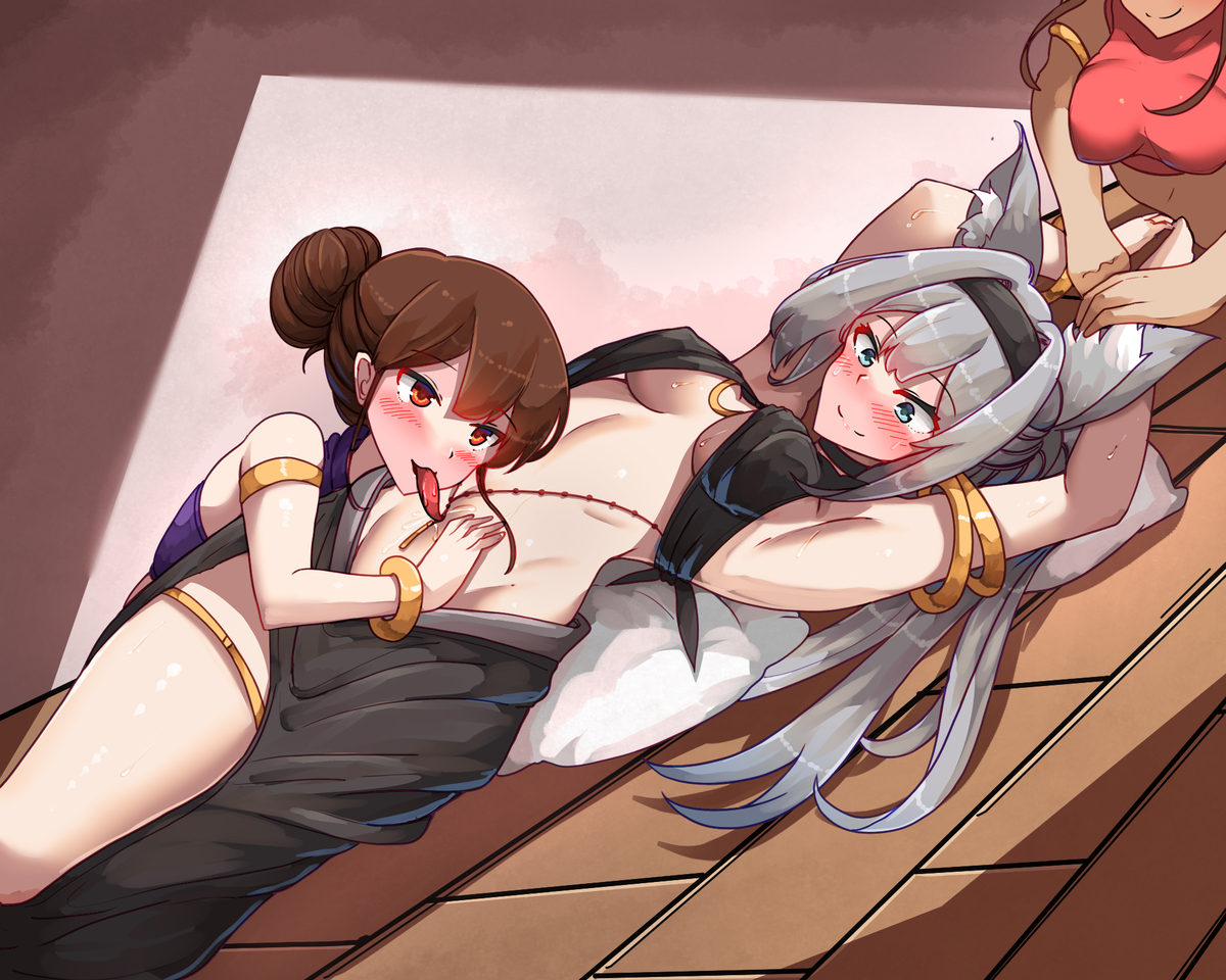 This is a pixiv picture whose title is (com) Belly Licking.