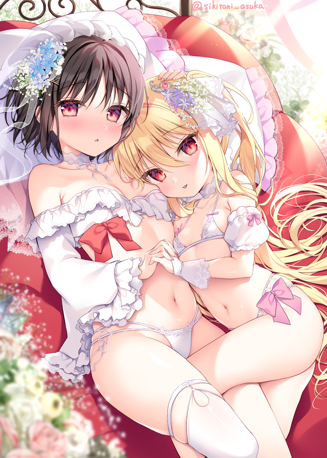 This is a pixiv picture whose title is ウェディング×ランジェリー.