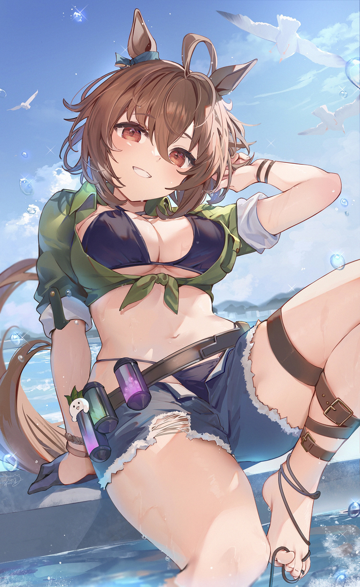 This is a pixiv picture whose title is 水着アグネスタキオン.