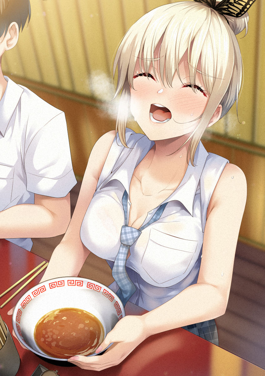 This is a pixiv picture whose title is 「ダイエット中に食べるラーメンが一番美味しいよね？」.