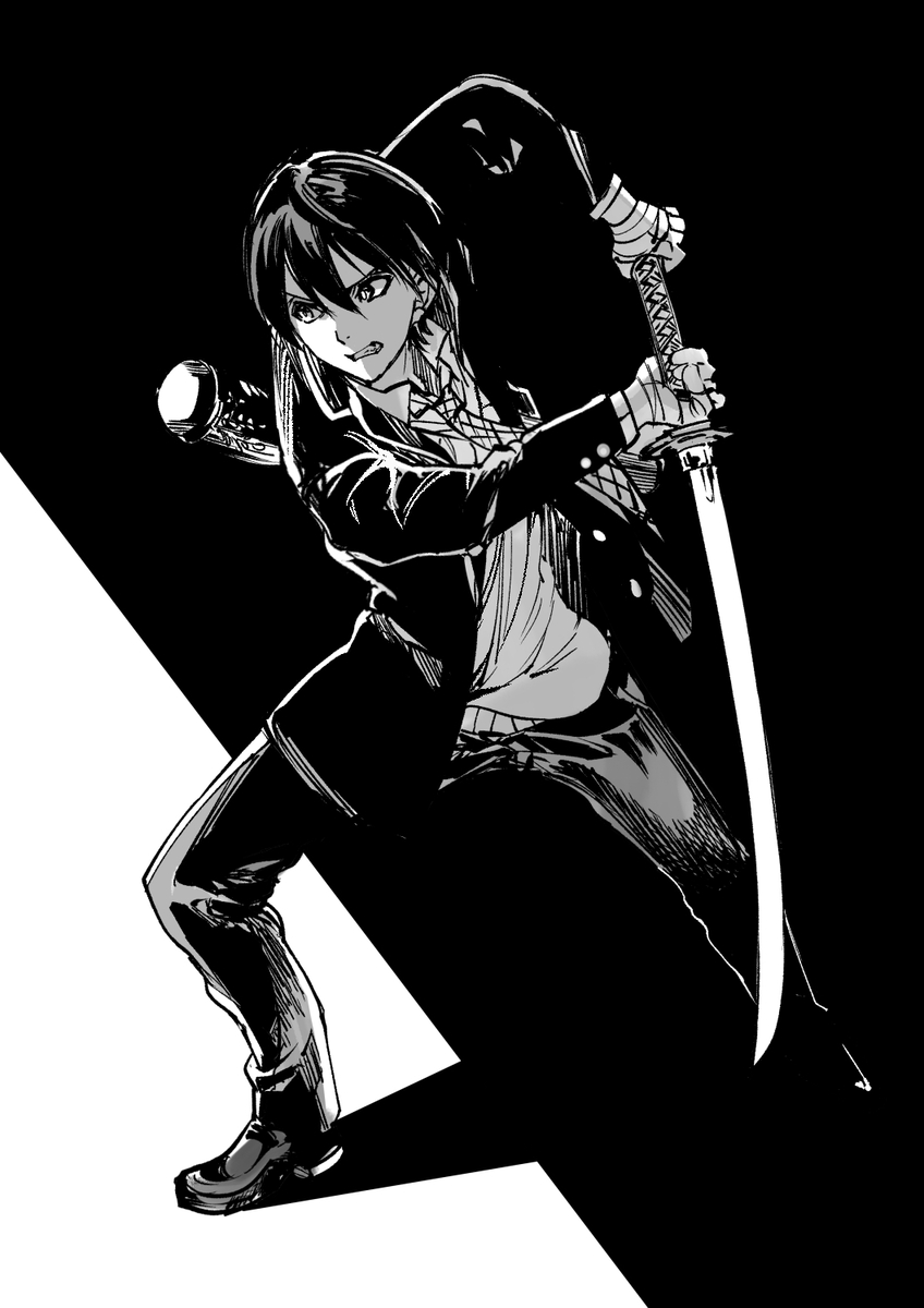 This is a pixiv picture whose title is 剣の一閃.